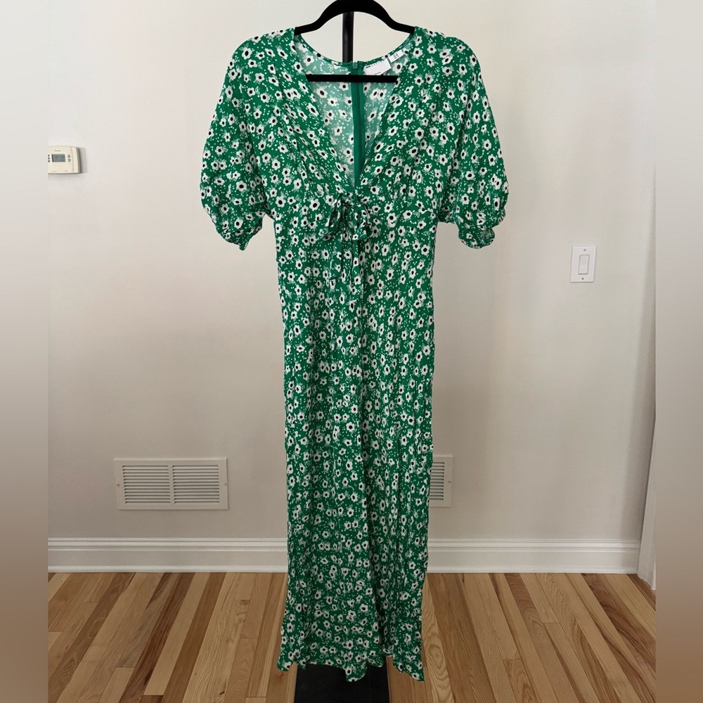 ASOS Green and White Floral Maxi Dress